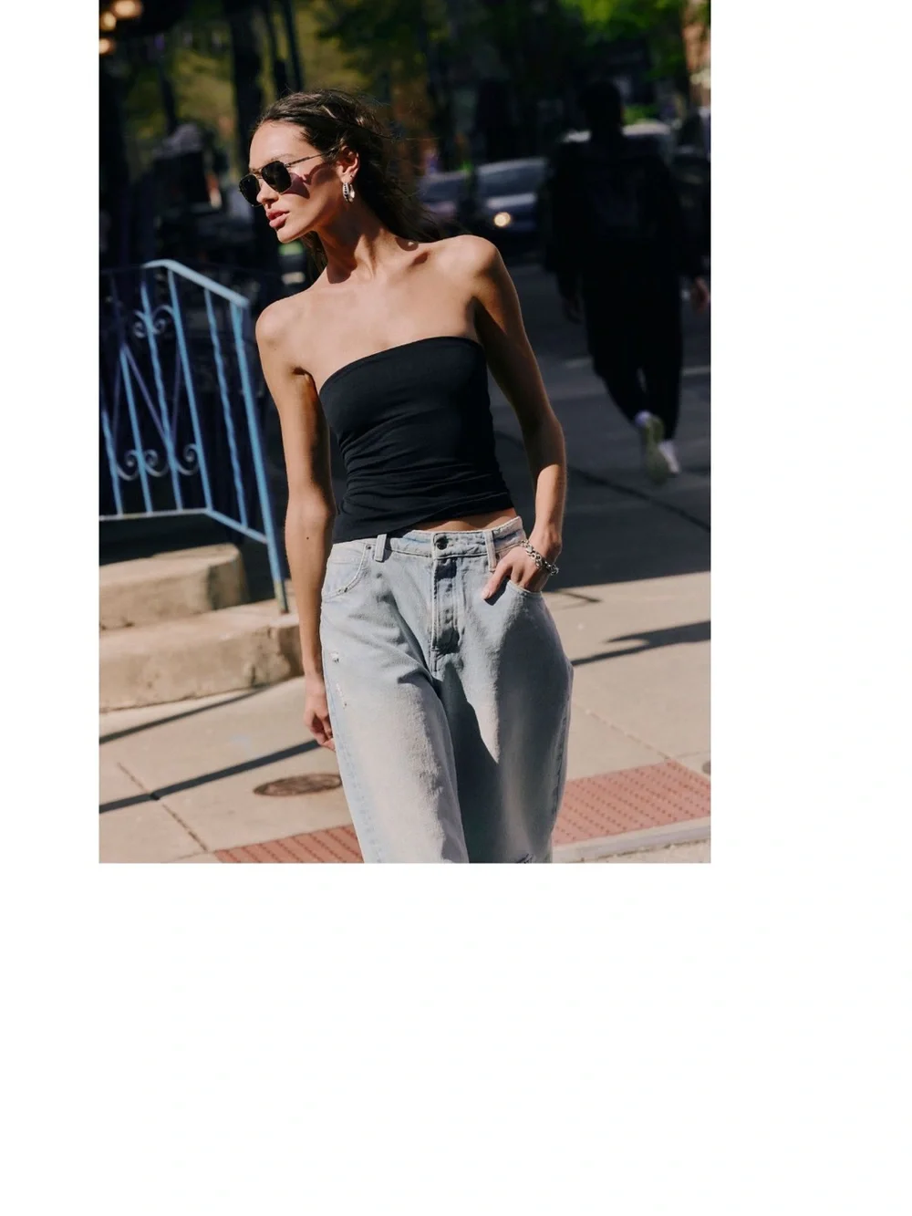Free People Black Strapless Carrie Tube Top M/L NWOT